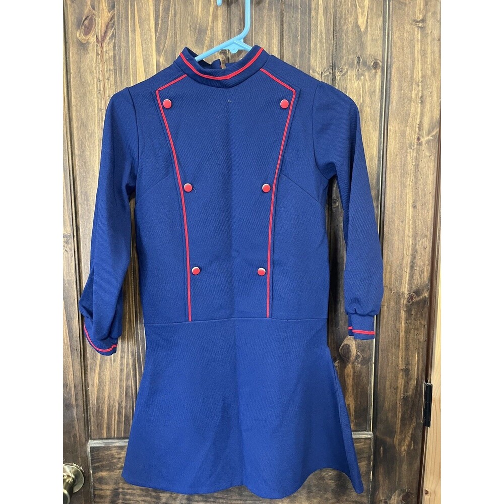 Vintage Miss Pops Dotty Dan Majorette Sailor Dress Navy Red Sesquicentennial